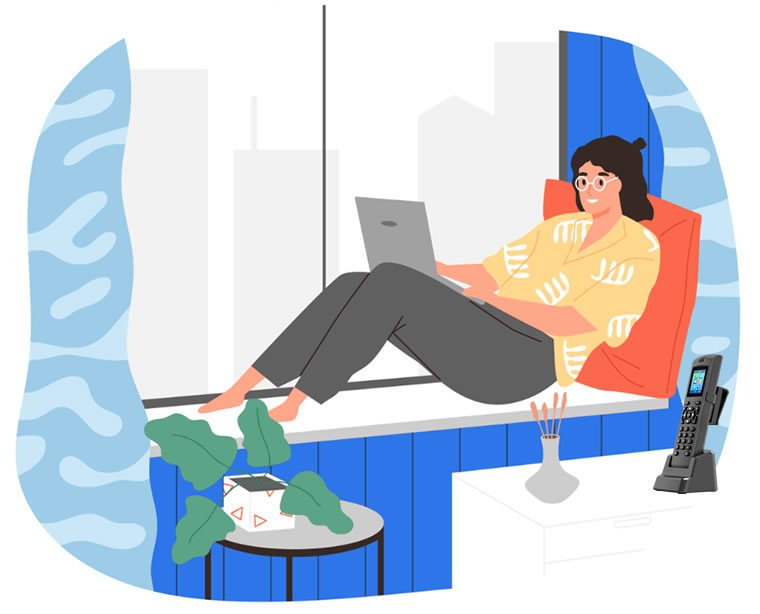 远程居家办公在家接打单位座机电话热线